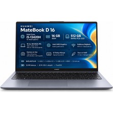 Huawei MateBook D16 Intel Core i5 13420H 16GB 512GB SSD 16" WUXGA (1920x1200) IPS Panel Freedos Taşınabilir Bilgisayar