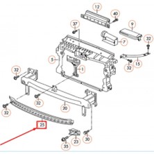 TŞT Volkswagen Tiguan Ön Tampon Demiri Alt 2007  (Oem No:  5N0807651B)