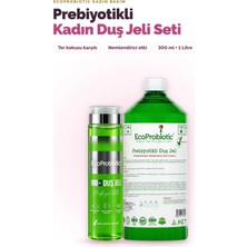 EcoProbiotic Prebiyotikli Duş Jeli Seti 300 ml + 1 L | Ter Kokusu Karşıtı, Besleyici Nemlendirici Vücut Şampuanı