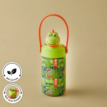 Karaca Duosip Dino Çocuk Pipetli Dinazor Tasarımlı Okul Su Matarası Termos 350 ml