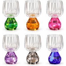 Toygar Renkli Kristal Ayaklı Kahve Yanı Su Bardağı 150 cc 6'lı Set