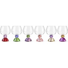 Toygar Asorti Çift Kat Kristal Top Ayaklı Cam Kadeh 250 cc 6'lı Set
