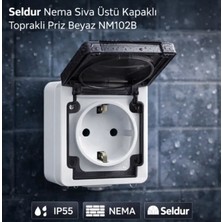 Seldur Ip 54 Sıva Üstü Su Geçirmez Kapaklı Priz