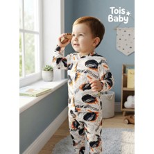 Tois Baby Organik Hastane Çıkışı Bebek Takımı 0-3 Ay Beyaz Renk Desenli
