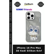Carlburn iPhone 16 Pro Max 3D Kedi Silikon Kılıf Telefon Kılıfı Renkli Koruma