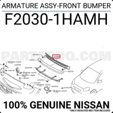 TŞT Nissan Micra Ön Tampon Demiri 2010- (Oem No:  F20301HAMH)