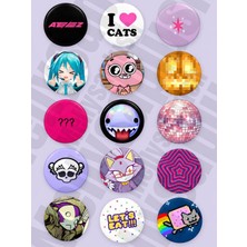 Trend Çizgi Film Anime Oyun Karışık 15'li Rozet 44MM - Mellysaplush