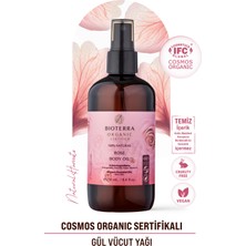 Bioterra Organik Gül Vücut Yağı – Nar, Avokado, Argan ve E Vitamini İçeren Nemlendirici Vücut Yağı 250 ml | Rose Body Oil