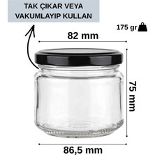 Sara Shoop 6 Adet Cam Kavanoz Seti 300 ml – Siyah Kapaklı, Çok Amaçlı(Magnolia, Tatlı ve Kışlık Kullanım)