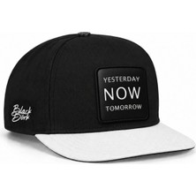 BlackBörk Yesterday Now Tomorrow Logolu Beyaz-Siyah Hip Hop Şapka