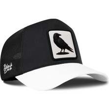 BlackBörk Karga Logolu Beyaz-Siyah Trucker Şapka