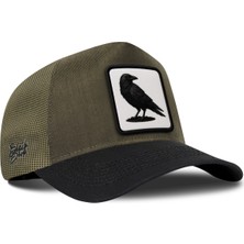 BlackBörk Karga Logolu Cordura Siyah-Haki Trucker Şapka