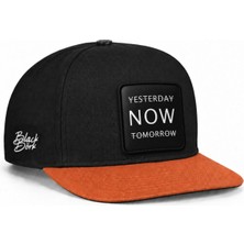 BlackBörk Yesterday Now Tomorrow Logolu Kiremit-Siyah Hip Hop Şapka