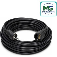 MG TechToys 3x1,5 Mm² Ttr Kablolu Tekli Kauçuk Priz  Uzatma Kablosu 1 Mt.