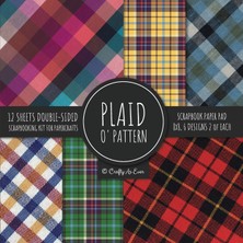 Step Kitap Plaid O' Pattern Scrapbook Paper Pad 8x8 Scrapbooking Kit For Papercrafts, Cardmaking, Dıy Crafts, Tartan Gingham Check Scottish Design, Multicolor
