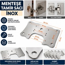 Frekans Inox Menteşe Tamir Sacı 4 Adet Paslanmaz Malzeme ile Dayanıklı ve Kolay Montaj