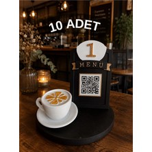 Eksen Restoran, Kafe, Barlar, Oteller, Pastane Için Qr Kod Menü Standı - Masaüstü Menü 10 Lu Set