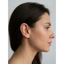 Kurukafa Gift Piercing Dal Yaprak Figürlü Parlak Taşlı Helix 8mm