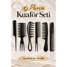 İnvictus Design Invictus Design Kadın ve Erkek Hediyeli Siyah 6 Parça Profesyonel Kuaför Saç Açma Şekillendirme Berber Bukle Krepe Hacim Veren Tarak Aksesuar Set
