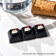 Silabor 1 Adet 3D Penguen Figürlü Keycaps Klavye Tuş Başlığı – Mekanik Klavye Uyumlu Özel Tasarım
