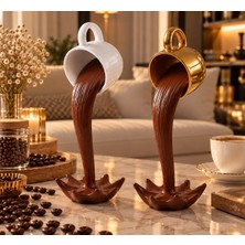 Niks Home Dekoratif Dökülen Kahve Figürü - Kahve Köşesi - Coffee Corner 20CM
