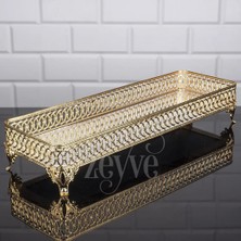 Fair Home Aynalı Tepsi Dekoratif Sunum Tepsisi Uzun Metal Gold 40 x 14 cm – Lulu Model
