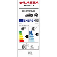 Lassa 235/45R18 98V Xl M+S Sfm Snoways 5 Oto Kış Lastiği (Üretim YILI:2026)