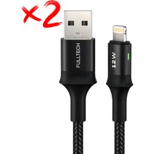 Bontec 2 Adet 12W Şarj Kablosu, 2.4A USB To Lightning Şarj ve Data Kablosu, 1.2 Metre Kablo Uzunluğu, Dayanıklı Örgü Kablo, Esnek ve Dayanıklı Yapı