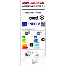 Lassa 215/60R17 100V Xl M+S Sfm Competus Wınter 2+ (4x4-Suv) Kış Lastiği (Üretim YILI:2026)