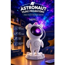Neffo Astronot Star Galaxy Projektör Gece Lambası Bluetooth Hoparlör Uzay Galaksi Yıldız Animasyon Kumanda