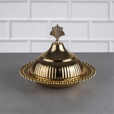 Fair Home Lokumluk Çerezlik Sunumluk Dövme Desenli Metal Gold – Asel Model