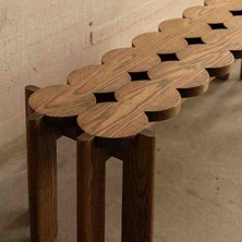 HYK Dekoratif Ahşap Bank Bench – 163X49X47 Cm, Modern Tasarım