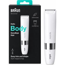 Braun Mini Body Trimmer Pilli Vücut Tüy Alma ve Düzeltme Makinesi 4 mm Tarakı