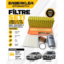 ERBERKLER Filtre Seti | Linea 1.3 Jtd Doblo 1.3 Jtd 2009-2012 Euro 4 Yağ Filtresi Borulu 55173051