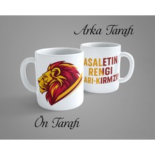 OGC Aslan Sarı Kırmızı Porselen Kupa Bardak