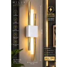 Mylüx Aydınlatma Mylüx Beyaz Gold Kirpi Duvar Apliği 50 cm – 220V Elektrikli LED Modern Dekoratif Aydınlatma