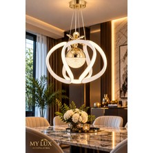 Mylüx Aydınlatma Defne Modern Gold Beyaz Ledli Avize Yatak Odası - Hol - Salon