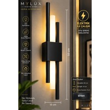Mylüx Aydınlatma Kirpi Modern Boru Aplik Siyah