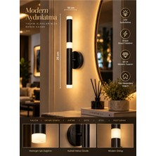 Mylüx Aydınlatma Mylüx Lina Aplik Siyah 220V Elektrikli LED 40 cm Modern Dekoratif Duvar Aydınlatma
