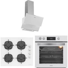 Silverline Fryart&steamart  Buharlı Pişirme Beyaz Cam Ankastre Set 3490 - CS5335 - BO65P4W01