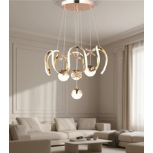 Mylüx Aydınlatma Bade Ledli Modern Gold Avize Yatak Odası - Hol - Salon