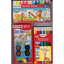 Fatihpastel 12^li+Sulu Boya 12^li+Kuru BOYA12^LI Set 3 Birarda