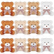Odea Tr 12 Adet 4 Inç Peluş Mini Ayı Tavşan Köpek Yavrusu Koala Paskalya Pelüş Hayvanlar Eklem Kürk Oyuncak Bebek Doğum Günü Için Oyuncak Şükran Günü Partisi Dıy Anahtarlık (Kahverengi, Haki, Kayısı, Beyaz