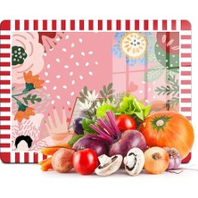 Odea Tr Cam Kesme Tahtası Karışık Renkli Love Desenli (30 x 40 Cm)