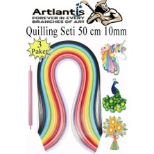 Odea Tr Quilling Seti 10 mm Ince 3 Paket Quling Kağıt Katlama Kıvırma Sanatı Telkari Kuiling Karışık Renkli