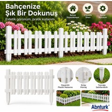 Odea Tr 4 Adet Dekoratif Beyaz Bahçe Çiti-Plastik Peyzaj Çim Çiçek Koruma Korkuluğu Birbirine Eklenebilir 4 Panel Uzunluğu 232CM