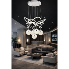 Mylüx Aydınlatma Kelebek Modern 5li Krom Avize Yatak Odası - Hol - Salon