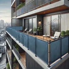 Odea Tr Nelazım 100CM x 1m Antrasit Pvc Su Geçirmez Balkon Demiri Korkuluk Çit Branda, PVCBALKONB001102M