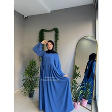 Yüsra Collection Tesettür Ayrobin Elbise ve Gölgeli Oval Sufle 2'li Takım