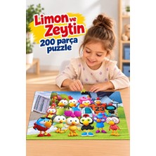 Farbu Oyuncak 200 Parça Limon ve Zeytin Puzzle Renkli Karakter Temalı Yüksek Baskı Kaliteli 33 x 48 Puzzle